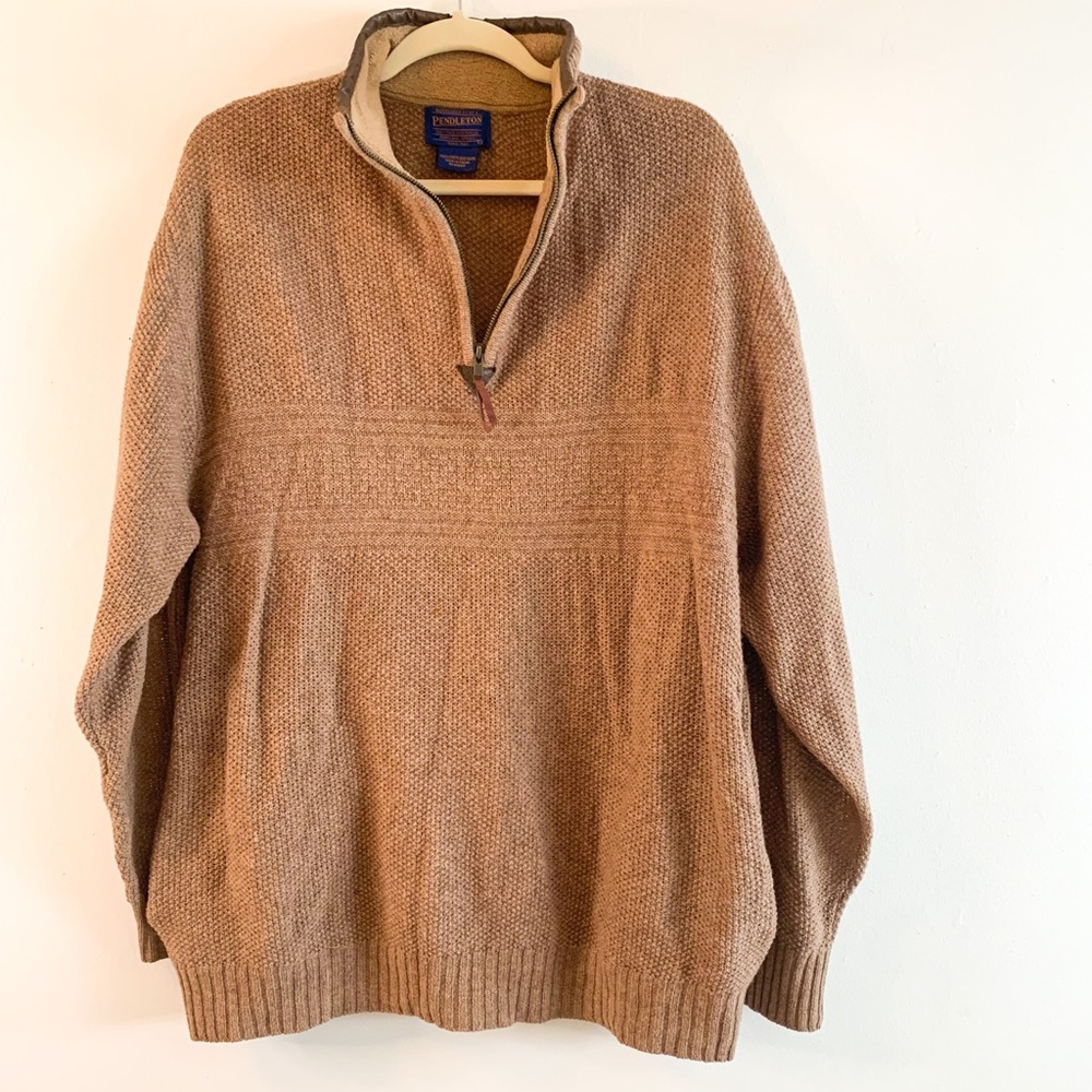 Vintage Pendleton wool 1/4 zip sweater brown large